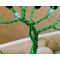 wire twisted tree trunk shown split into 2 trunks decorated with fluorite beads